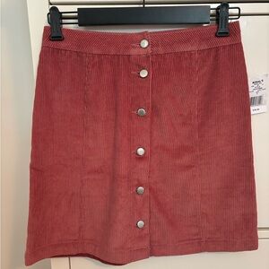 Pink corduroy skirt